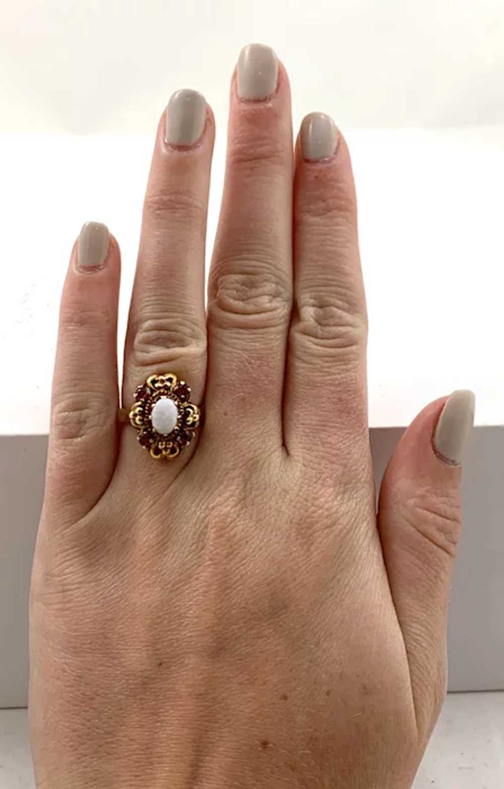 14kt Gold, Opal & Ruby Women's Ring - image 3