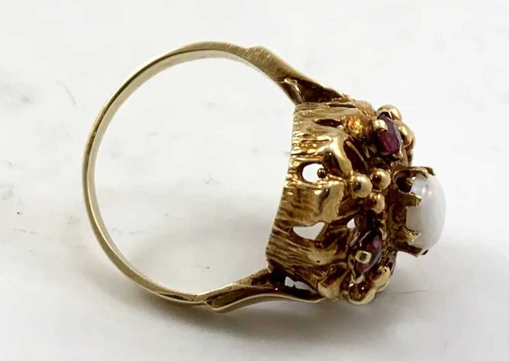 14kt Gold, Opal & Ruby Women's Ring - image 6