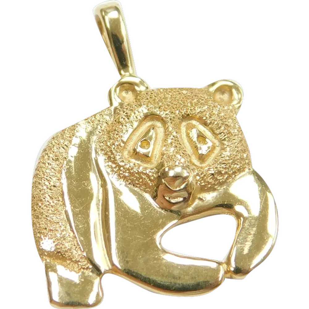 Panda Bear Charm / Pendant 14k Gold - image 1