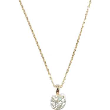 Diamond .92 Carat Solitaire Necklace 14k Rose Gold - image 1