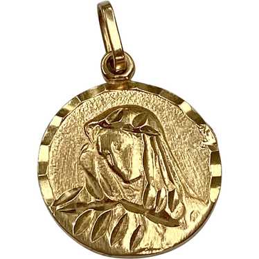 Virgin Mary Holy Mother Medallion / Charm 14K Gold