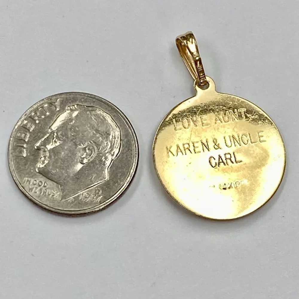 Saint John Vintage Medal Charm 14K Gold - image 2