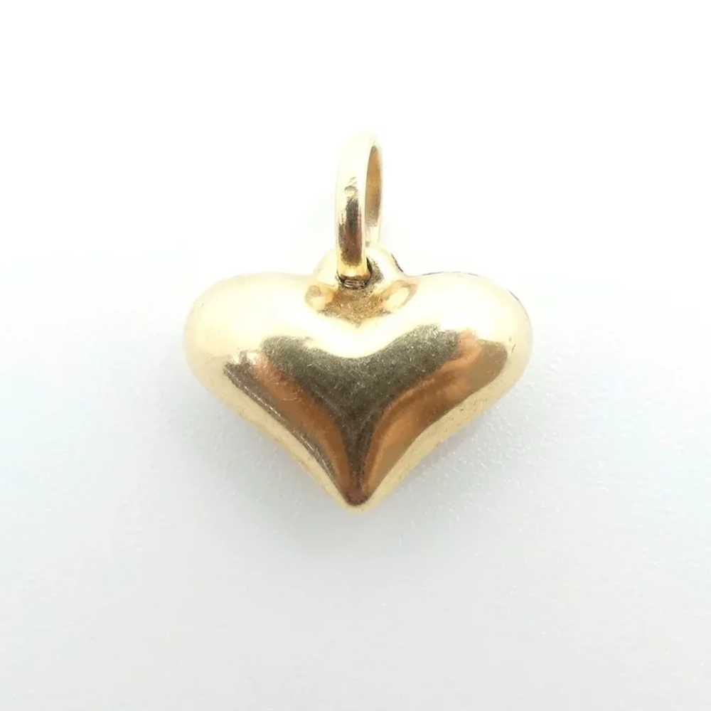 3D Diamond-Cut Heart Pendant 14k Yellow Gold - image 3