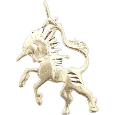 Magical Unicorn Pendant 14K Yellow Gold - image 1