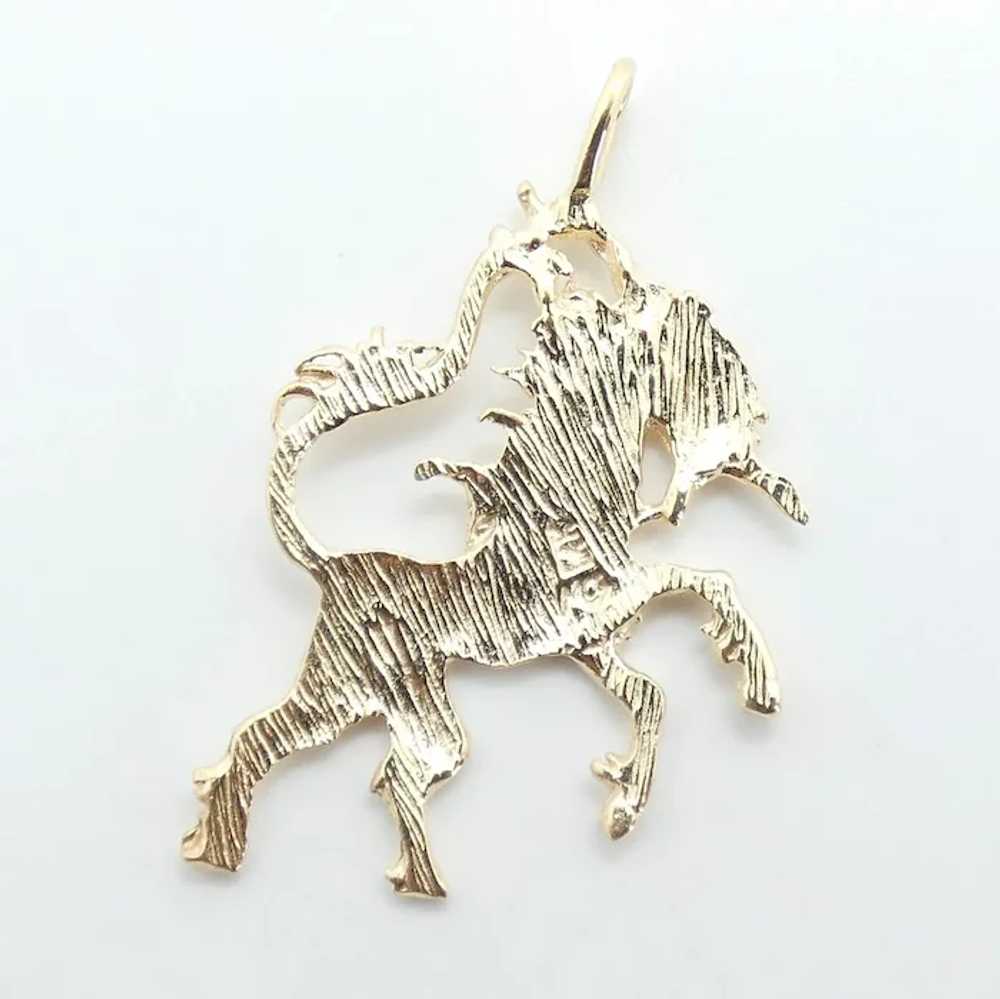 Magical Unicorn Pendant 14K Yellow Gold - image 3