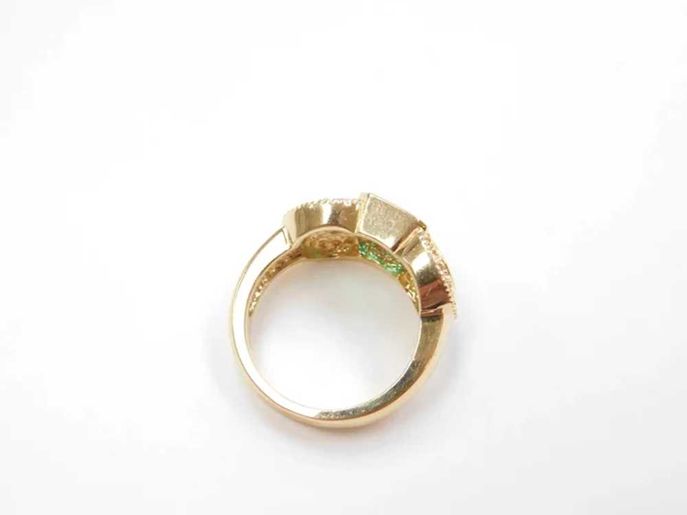 Natural Emerald & Diamond 1.95 ctw Vintage Ring 1… - image 5