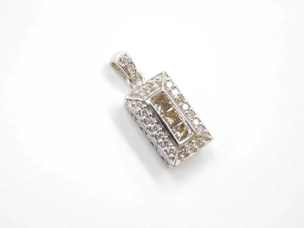 Chocolate & White Diamond Pendant .50 ctw  14k Wh… - image 2