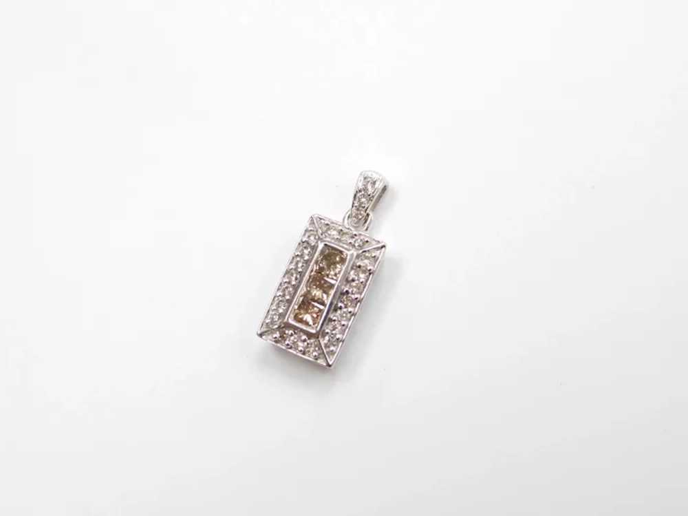 Chocolate & White Diamond Pendant .50 ctw  14k Wh… - image 3