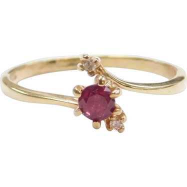 10k Gold .32 ctw Ruby and Diamond Bypass Ring