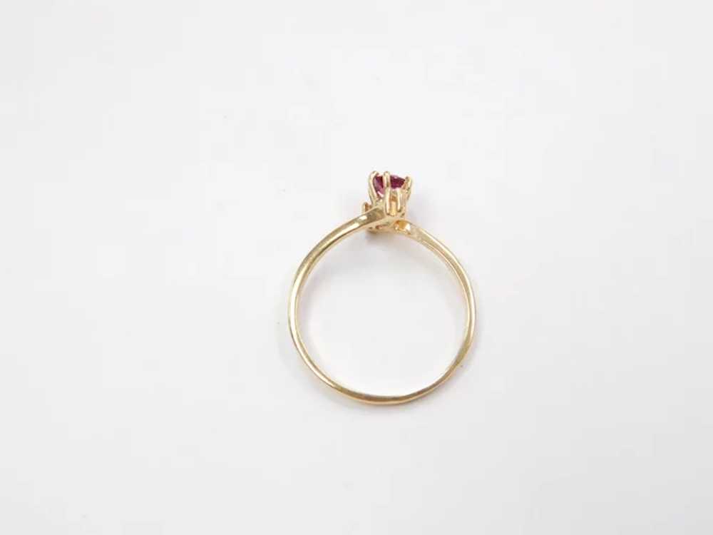 10k Gold .32 ctw Ruby and Diamond Bypass Ring - image 3