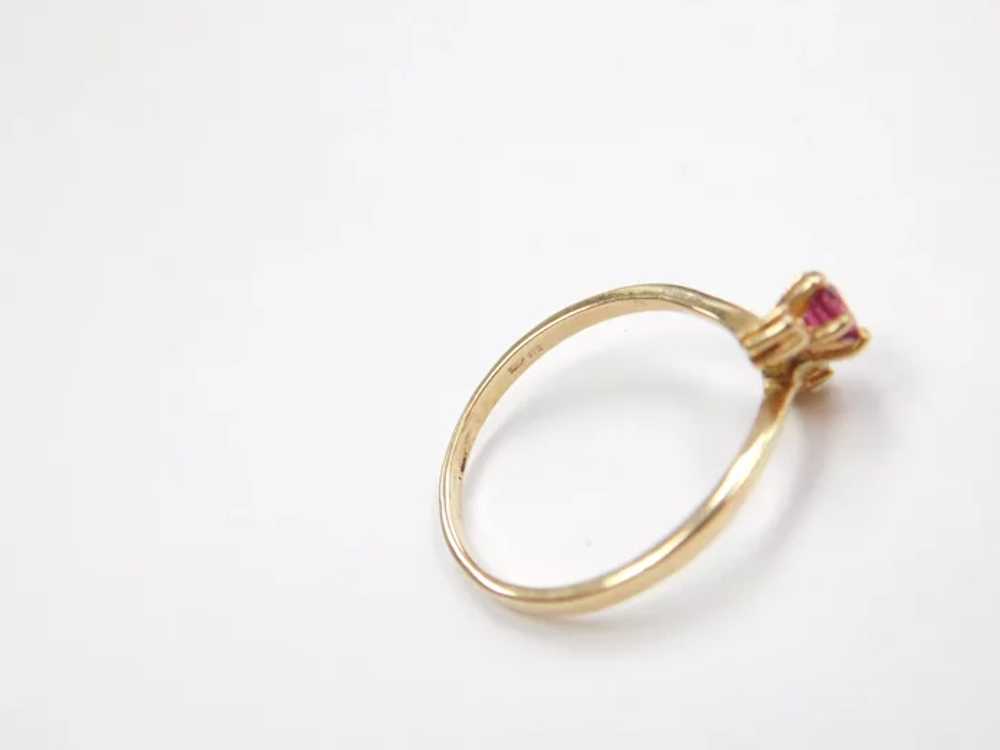 10k Gold .32 ctw Ruby and Diamond Bypass Ring - image 4