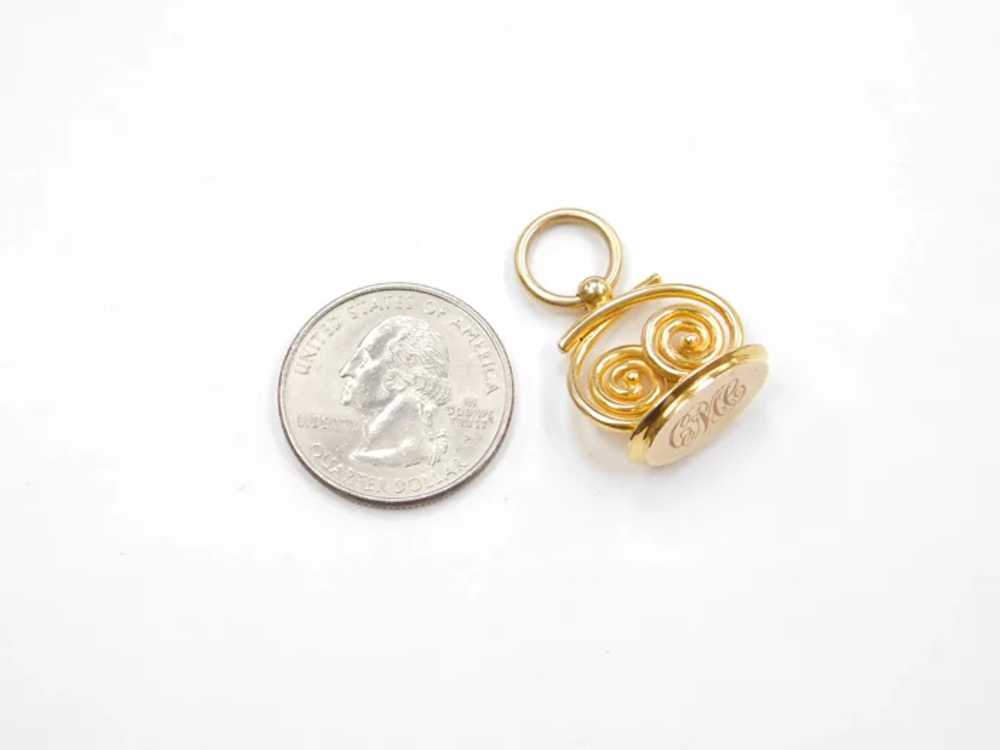 14K Gold Wax Seal Fob Charm