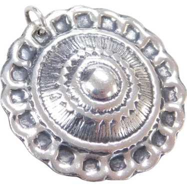 Sterling Silver Disk Pendant - image 1