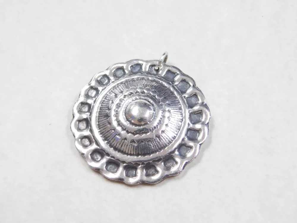 Sterling Silver Disk Pendant - image 2