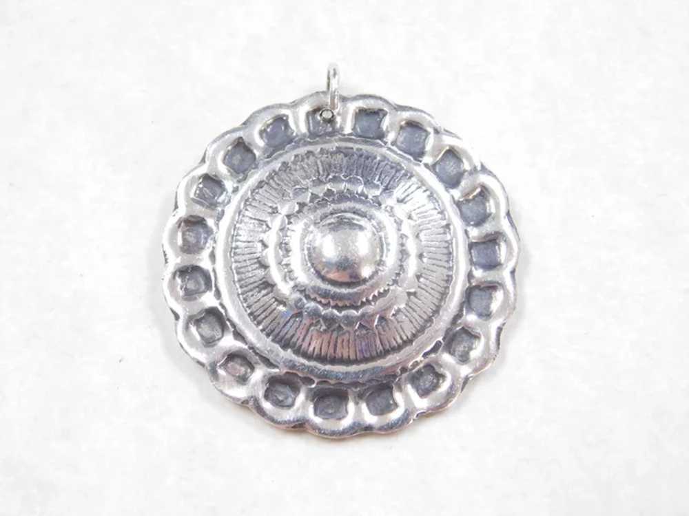 Sterling Silver Disk Pendant - image 4