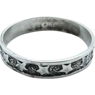 Sterling Silver Star Design Band - image 1