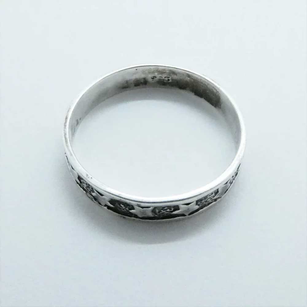 Sterling Silver Star Design Band - image 2