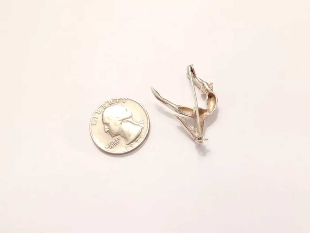 Sterling Silver Gymnastics / Dancing Pin Brooch - image 3