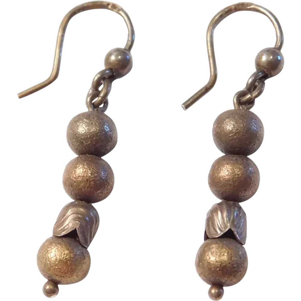 Victorian Revival Sterling Silver Bead Earrings - image 1