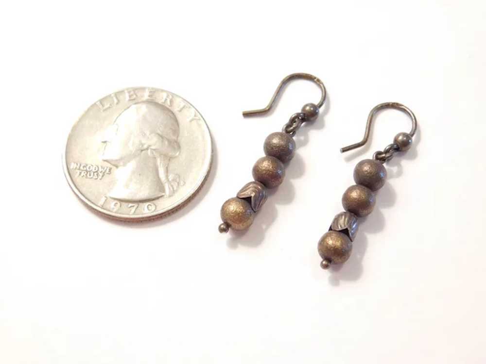 Victorian Revival Sterling Silver Bead Earrings - image 3