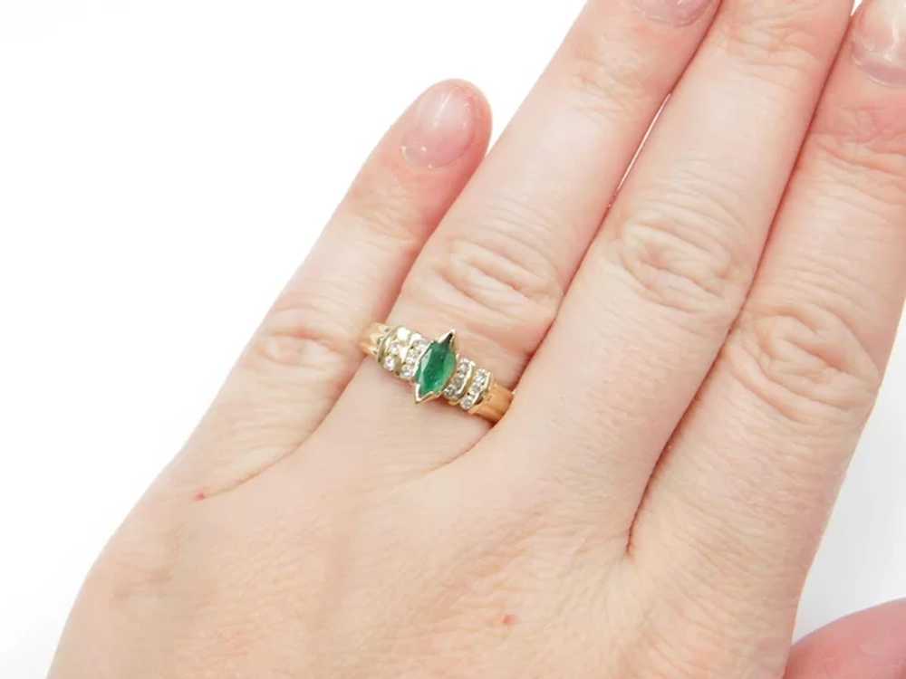 .63 ctw Natural Emerald and Diamond Ring 14k Gold - image 6