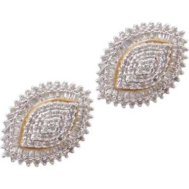 1.06 ctw Diamond Stud Earrings 10k Gold Two-Tone