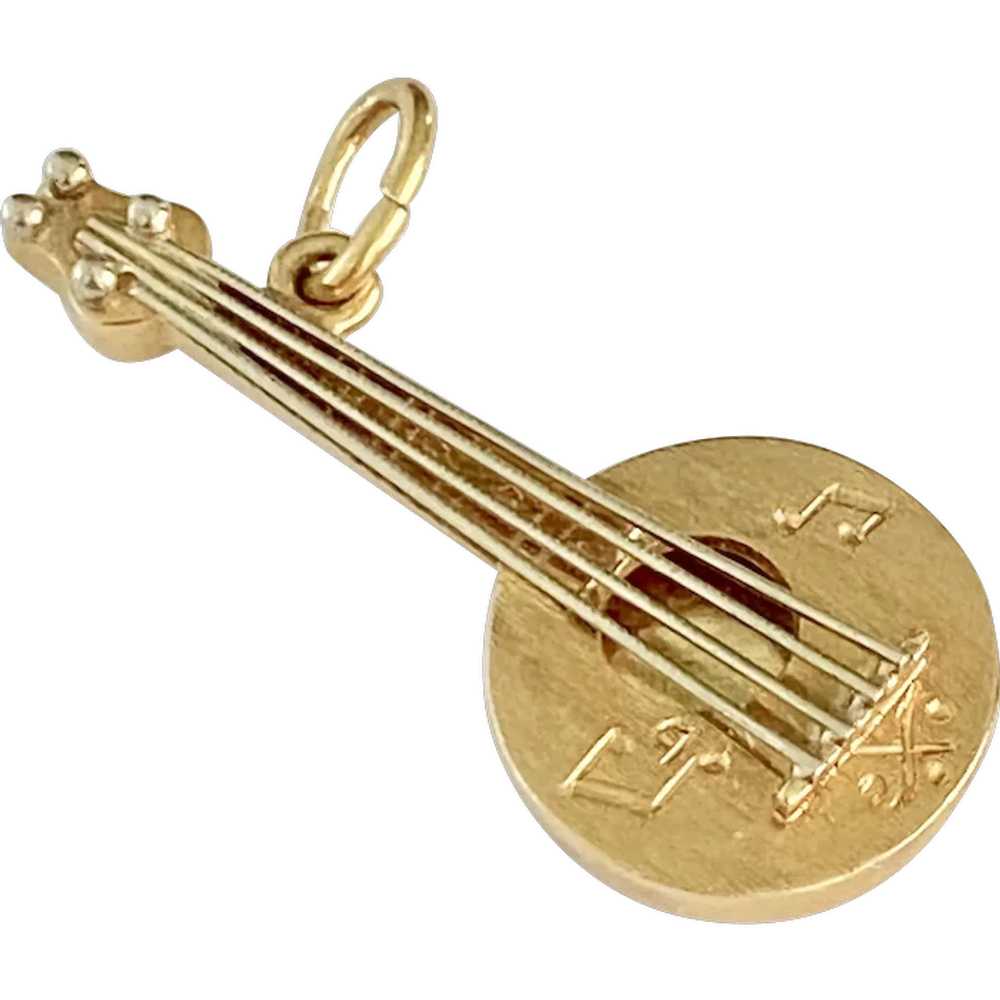 Banjo Vintage Charm 18K Gold Three-Dimensional - image 1