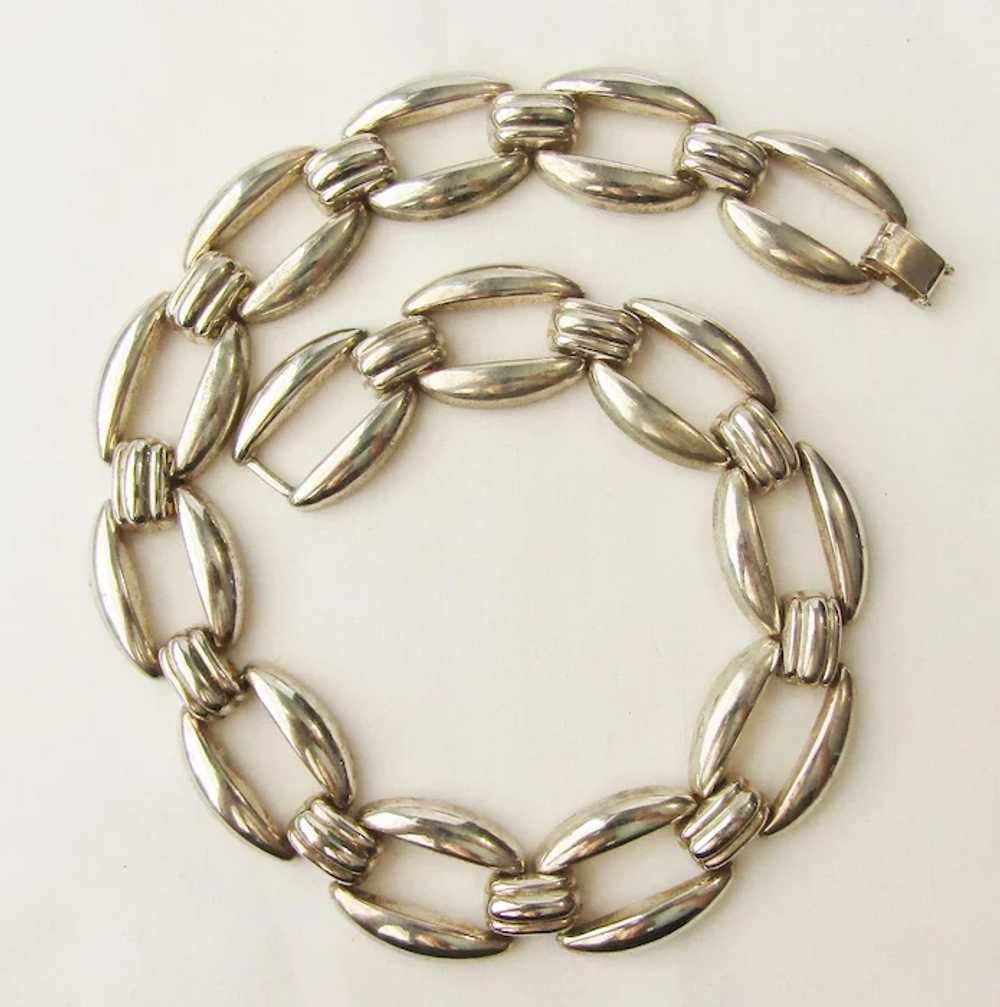 Vintage Art Deco Style Link Necklace - image 4