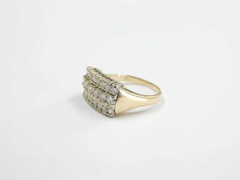 1.54 ctw Three Row Diamond Band Ring 14k Yellow &… - image 3
