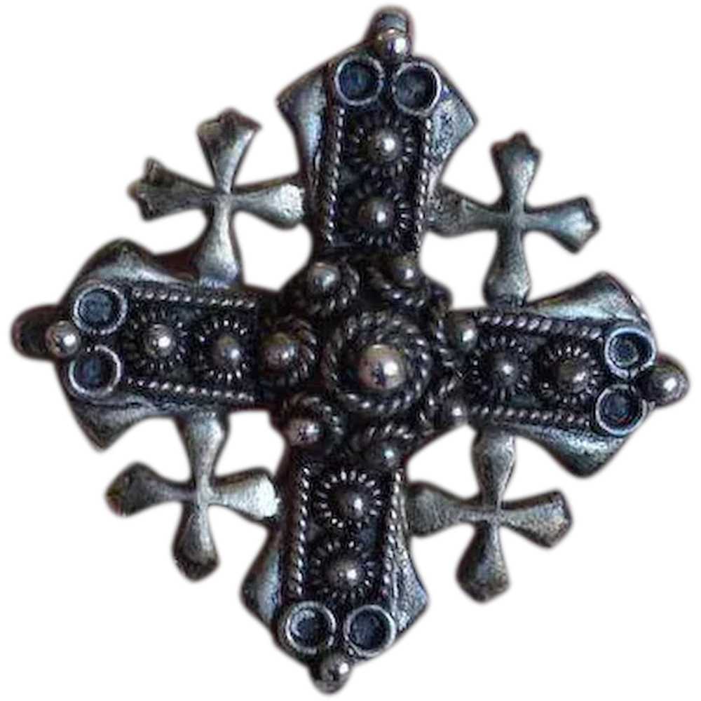 SILVER Jerusalem Jordan Brooch Pin Pendant - image 1