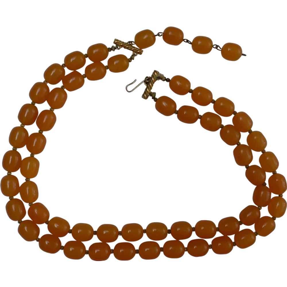 MARVELLA Double Strand Faux Amber Necklace - image 1
