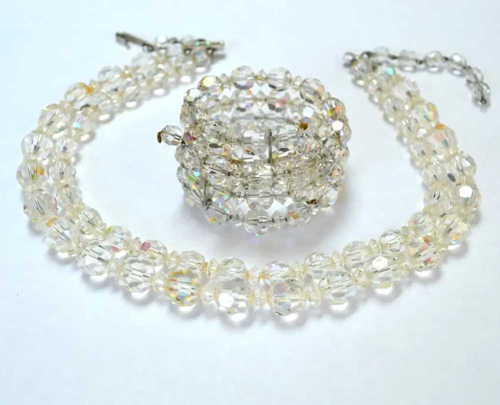Vintage Crystal Choker Necklace and Bracelet Set - image 2