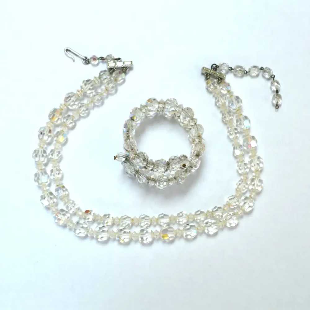 Vintage Crystal Choker Necklace and Bracelet Set - image 3