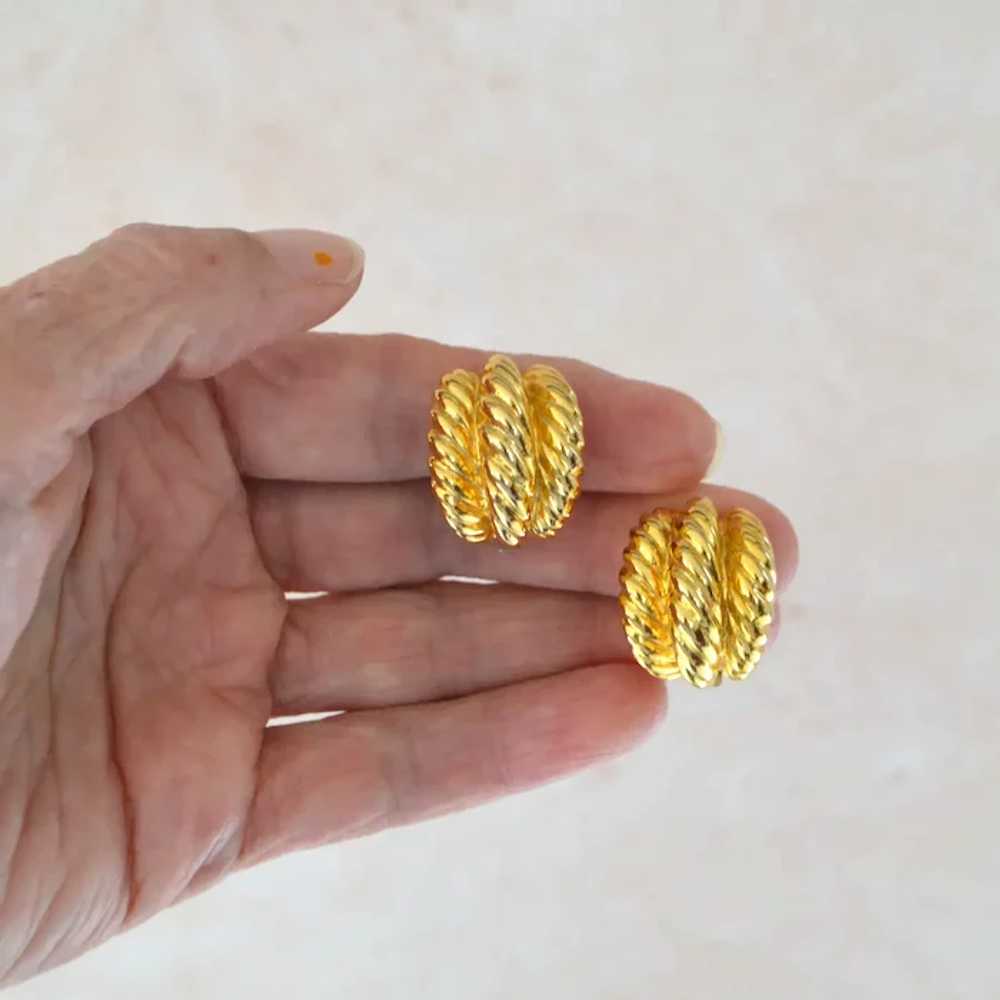 KJL Curved Rope Earrings - image 8