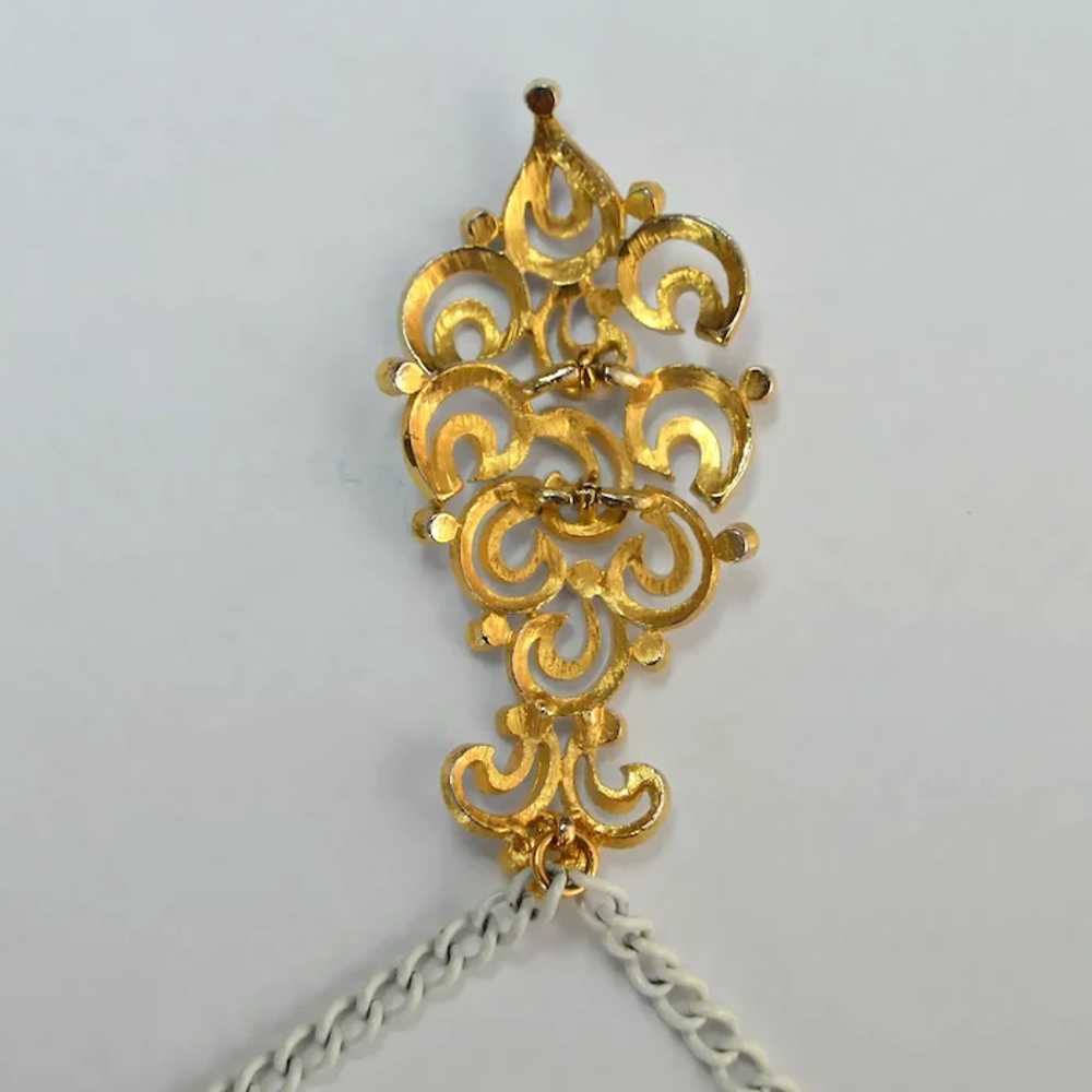 MONET White BOHO Pendant and Necklace Chain - image 5