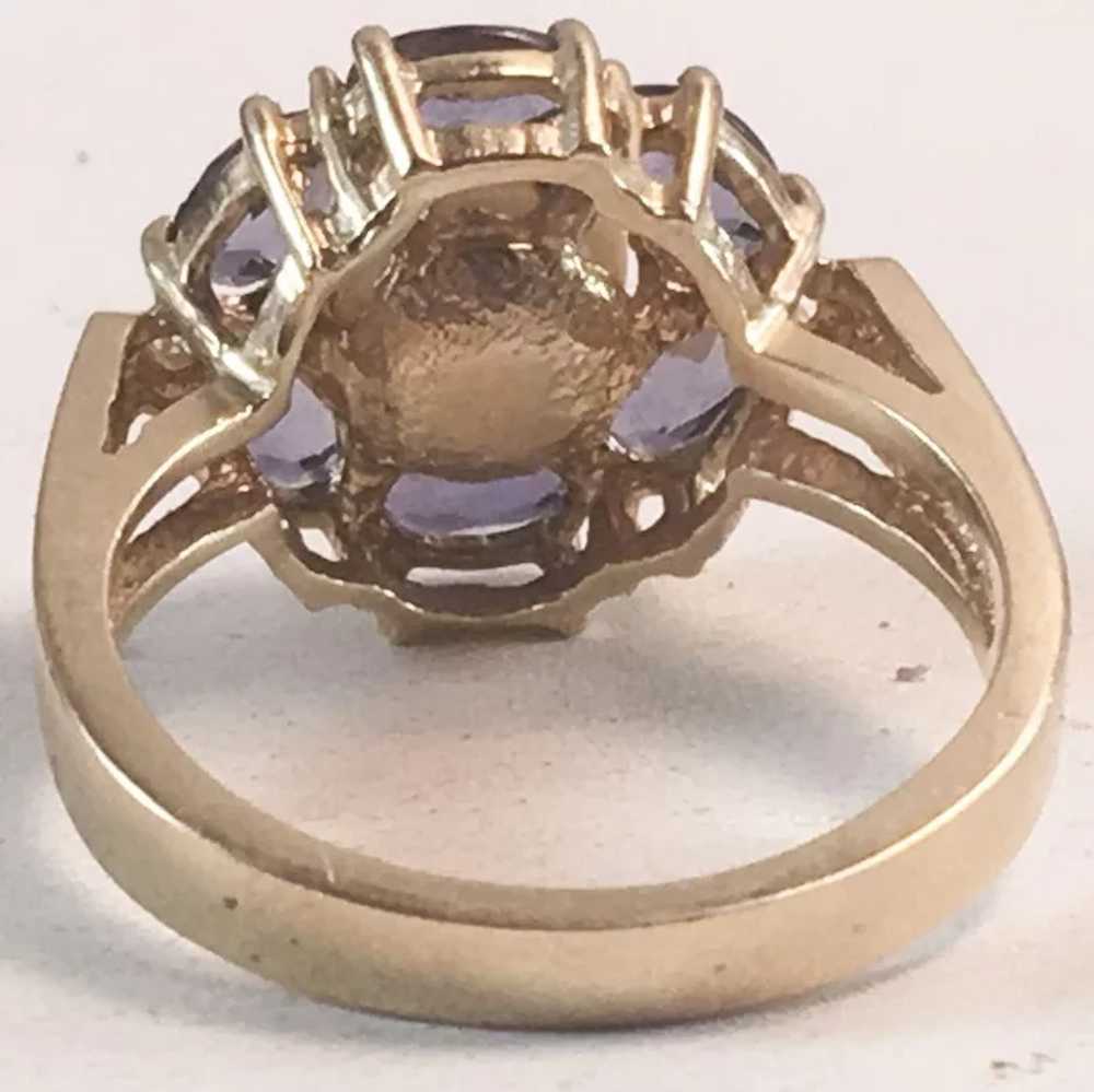 14K YG Tanzanite & Cultured Pearl Cocktail Ring S… - image 7