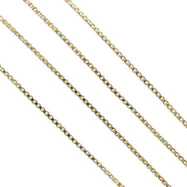 Box Link Chain Necklace 18k Yellow Gold 20" Milor - image 1