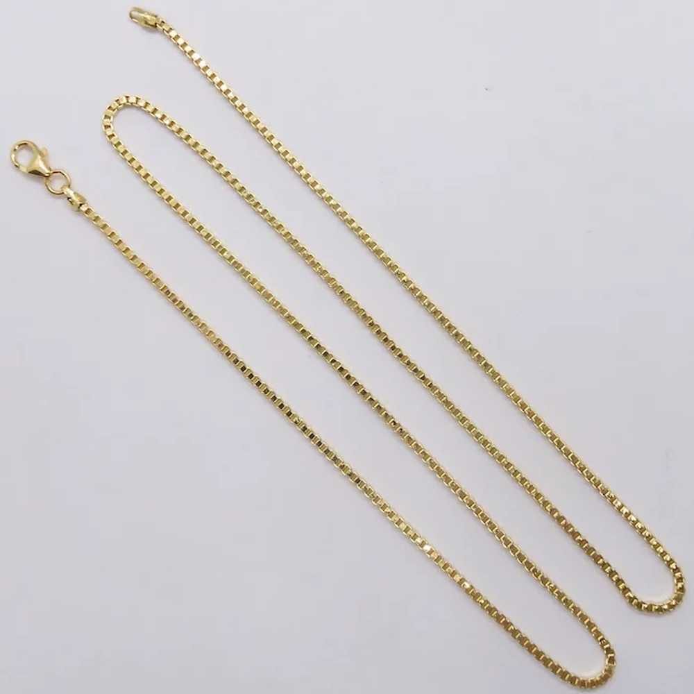 Box Link Chain Necklace 18k Yellow Gold 20" Milor - image 2