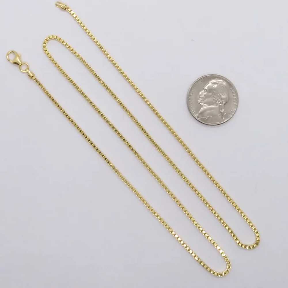 Box Link Chain Necklace 18k Yellow Gold 20" Milor - image 3