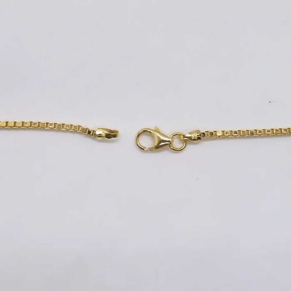 Box Link Chain Necklace 18k Yellow Gold 20" Milor - image 4