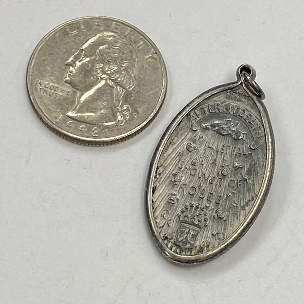 St Teresa Vintage Medal Pendant Charm Sterling Si… - image 2