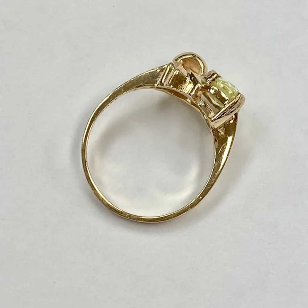 Pale Spring Green Spinel Vintage Ring 14K Gold - image 6