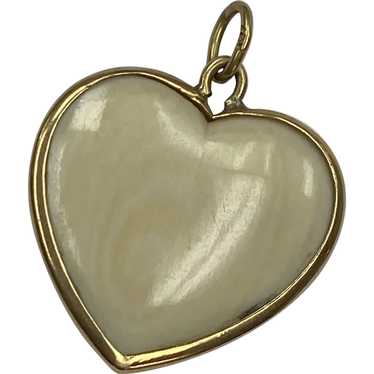 Small coral heart charm - Gem