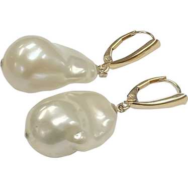 Awesome BIG Baroque Pearl 23 mm Dangle Earrings 14