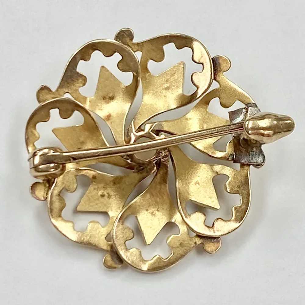 Petite Victorian Pin Opal & Seed Pearl 14K Gold - image 2