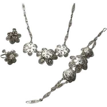 Sterling Silver Mexican Three Piece Set - image 1