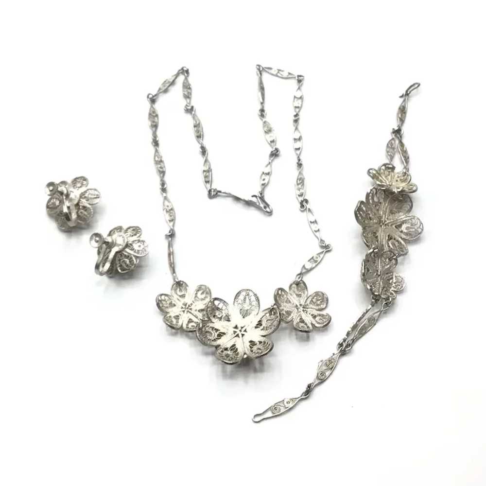 Sterling Silver Mexican Three Piece Set - image 4