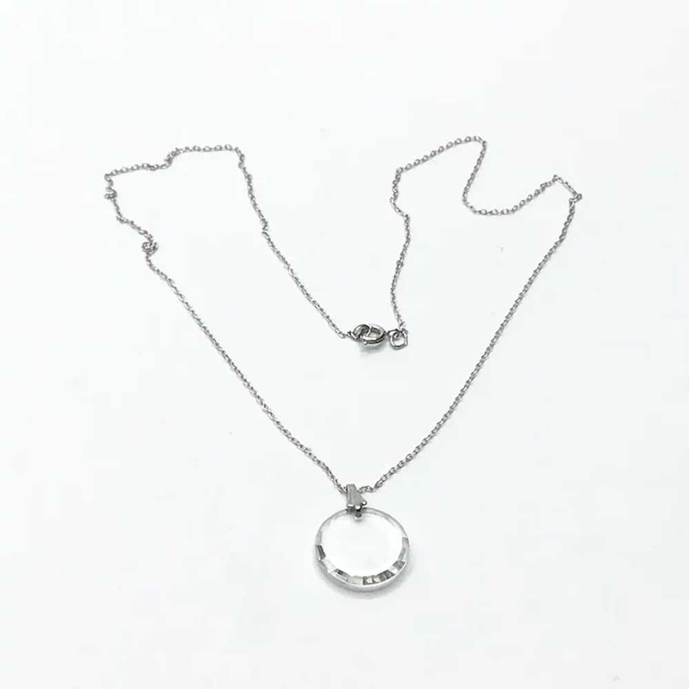 Clear Crystal Pendant On Sterling Silver Chain - image 2