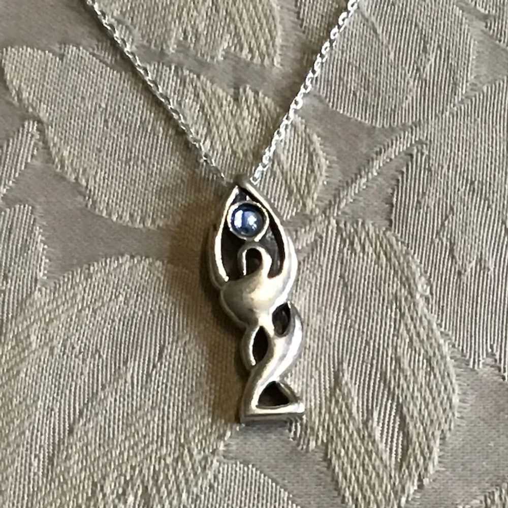 Sterling Silver Blue Topaz Egyptian Eye Of Horus … - image 3