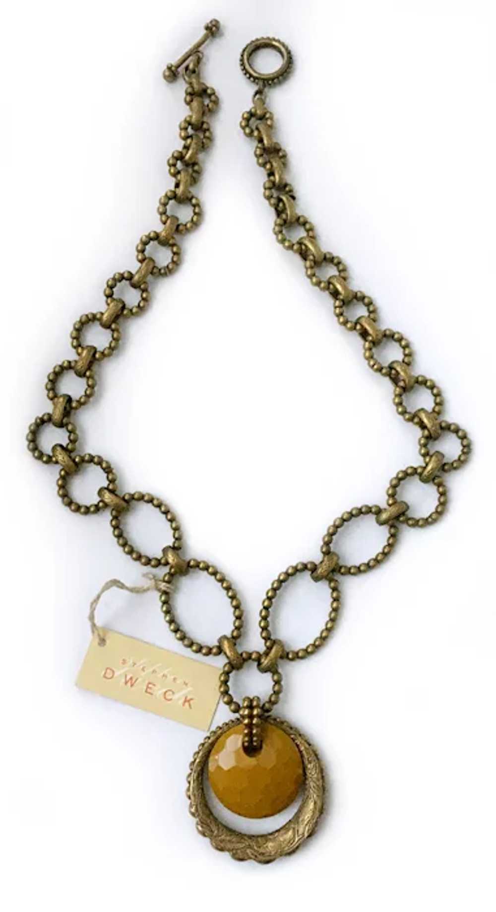 Dweck Faceted Yellow Jasper & Engraved and Beaded… - image 3